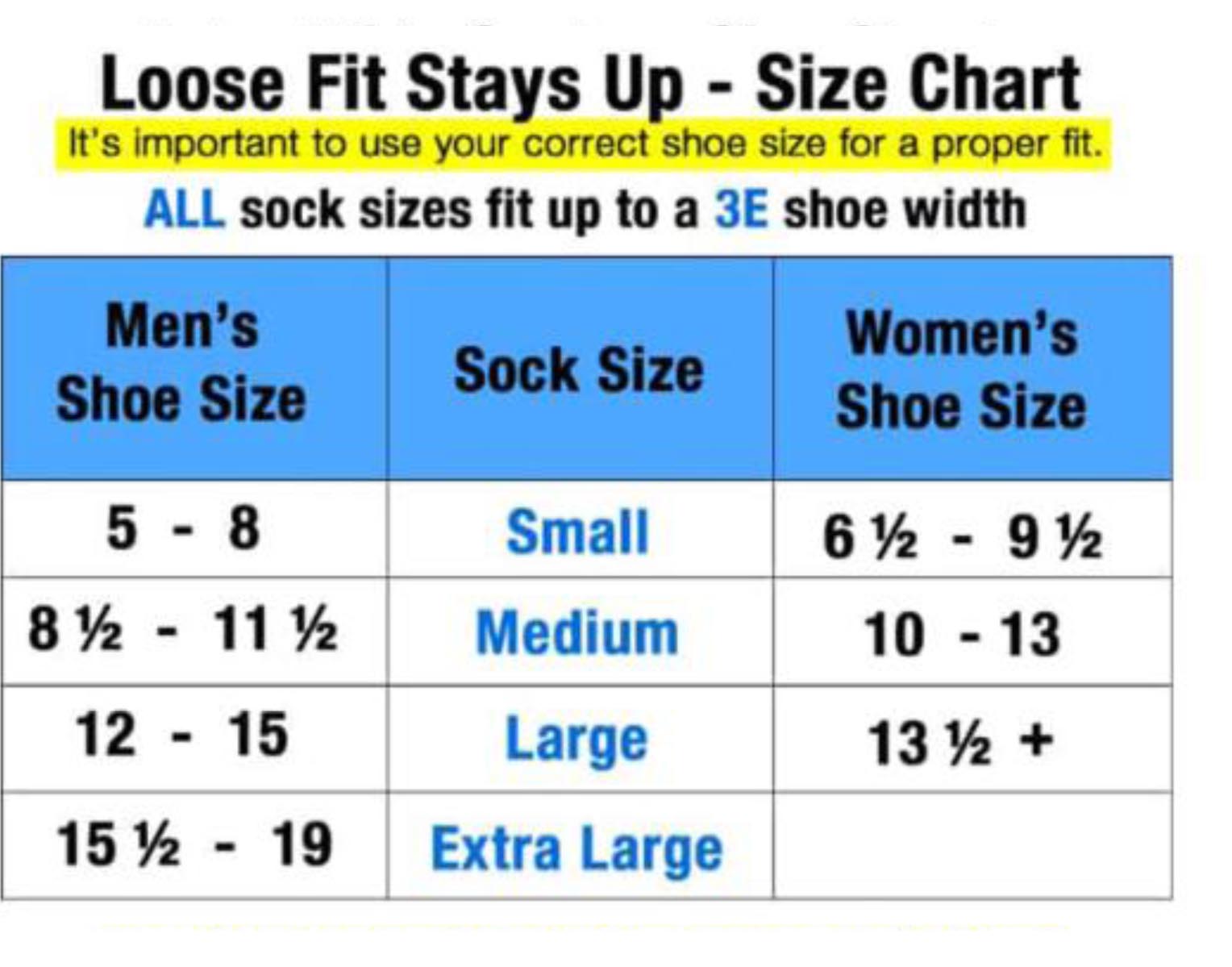 Merino Sock Sizes