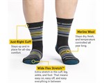 Men's Multi Stripe Cushioned Micro Crew Sock Grey Gallery1