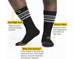 MEN'S VINTAGE STRIPE CREW SOCK BLACK Gallery1