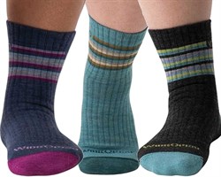 Women's Multi Stripe Cushioned Micro Crew Sock