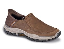 slim fit dress slacks Skechers Bronwood Wide Black Mens Leather Occupational Shoes, 6 UK main image 0