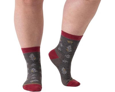 Women's Foliage Lightweight Micro Crew Sock Taupe - MainImage