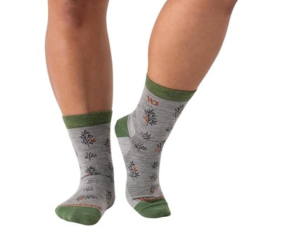 Women's Foliage Lightweight Micro Crew Sock Grey - MainImage