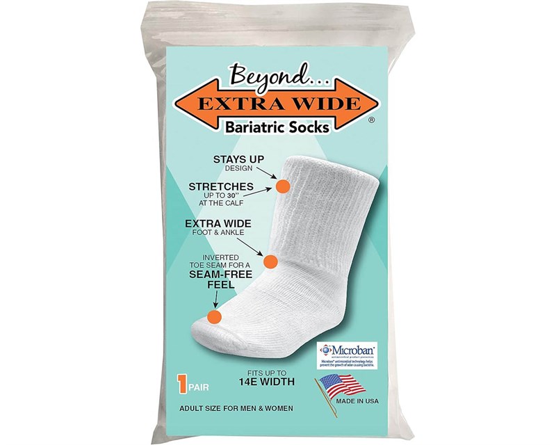 EXTRA WIDE BARIATRIC SOCK WHITE - main