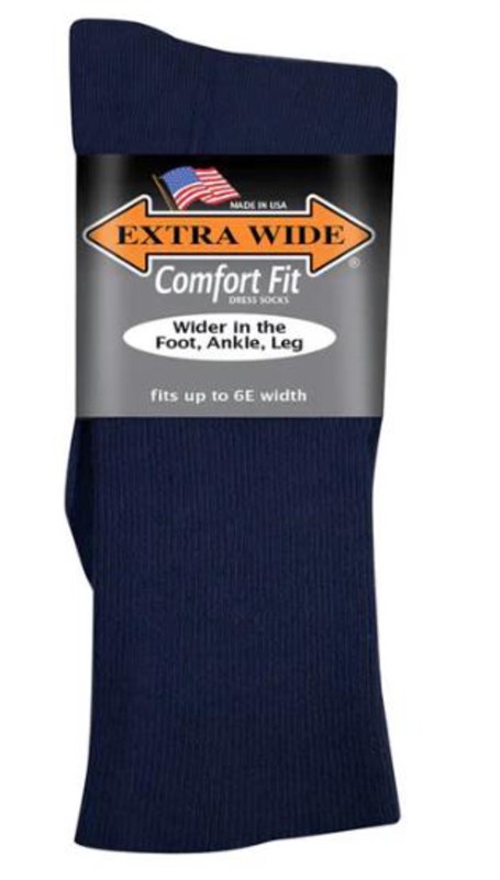 EXTRA WIDE DRESS SOCK NAVY - Main